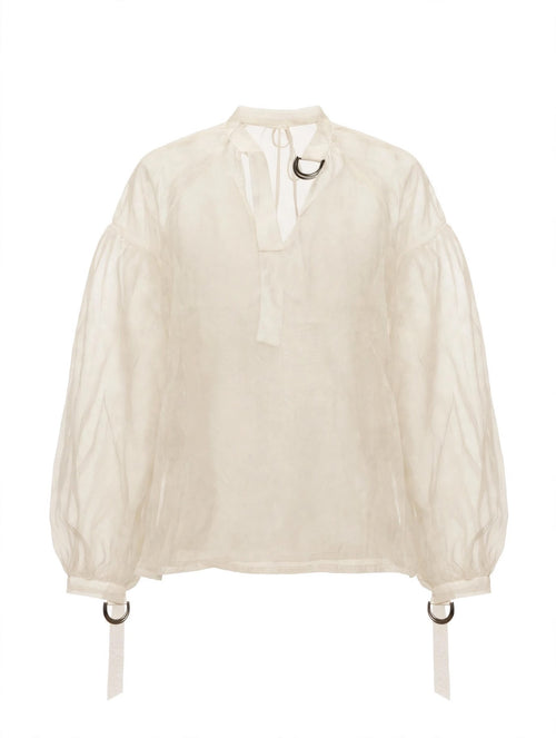 BLUSA TRASPARENTE VARI COLORI con dettagli metallici